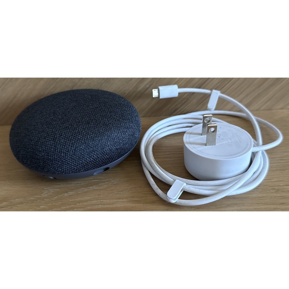 Google Home Mini 1st Gen H0A Charcoal Smart Speaker w/ Power Adapter